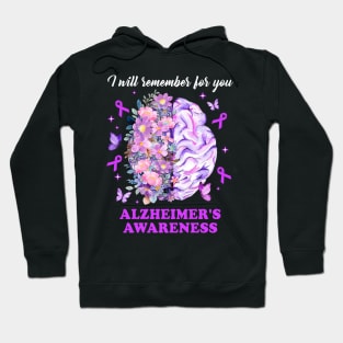 I Will Remember For You Brain Alzheimer's Awareness Hoodie